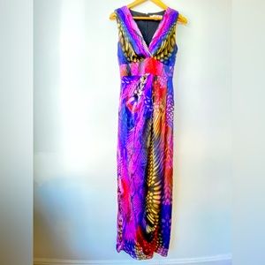 Boston Proper Maxi Dress Gown Multi-Color